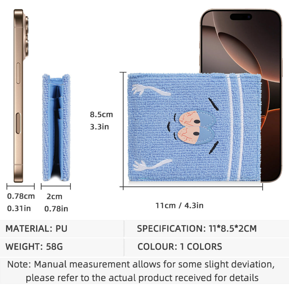Plush Cartoon Wallet for Women, Soft Fuzzy PU Leather Coin Purse with Zip Closure, Cute Casual Gift for Girls