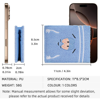 Plush Cartoon Wallet for Women, Soft Fuzzy PU Leather Coin Purse with Zip Closure, Cute Casual Gift for Girls