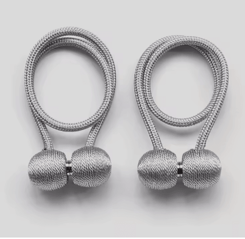 Magnetic Curtain Tiebacks Rope Buckles Set for Window and Bed Curtains