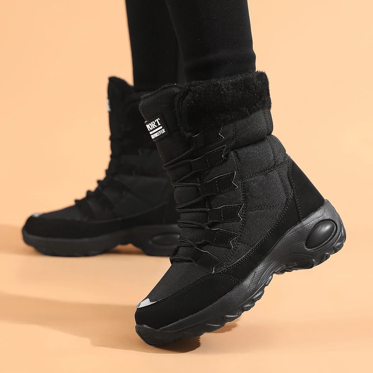 Womens High-Performance Thermal Snow Boots – Waterproof Mid-Calf Hiking & Winter Boots