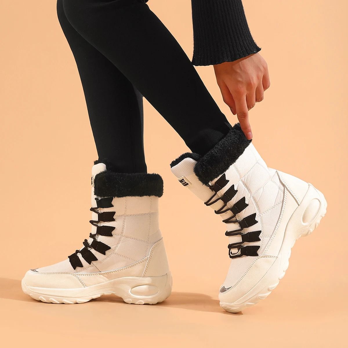 Womens High-Performance Thermal Snow Boots – Waterproof Mid-Calf Hiking & Winter Boots