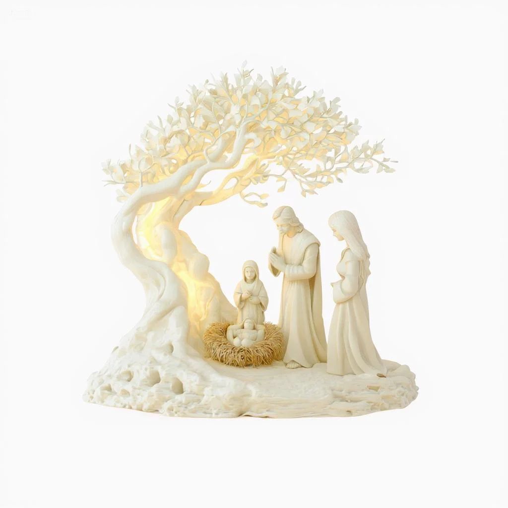 Moonlit Prayer Tree Religious Desk & Wall Art – Spiritual Home Decor Gift