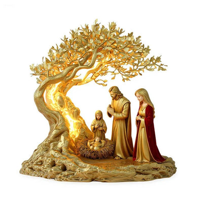 Moonlit Prayer Tree Religious Desk & Wall Art – Spiritual Home Decor Gift
