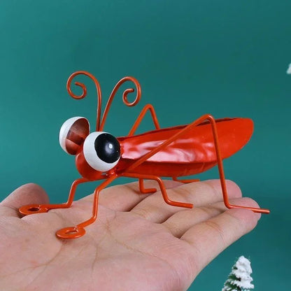 Cute Metal Grasshopper Garden Decor Outdoor Wall and Tree Art Accent