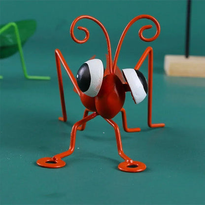 Cute Metal Grasshopper Garden Decor Outdoor Wall and Tree Art Accent