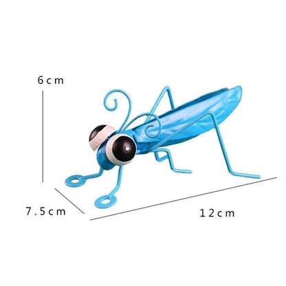 Cute Metal Grasshopper Garden Decor Outdoor Wall and Tree Art Accent