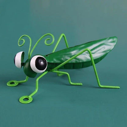 Cute Metal Grasshopper Garden Decor Outdoor Wall and Tree Art Accent