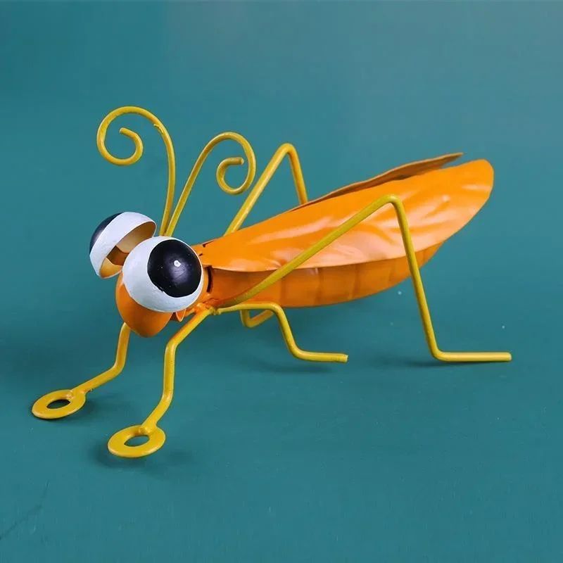 Cute Metal Grasshopper Garden Decor Outdoor Wall and Tree Art Accent