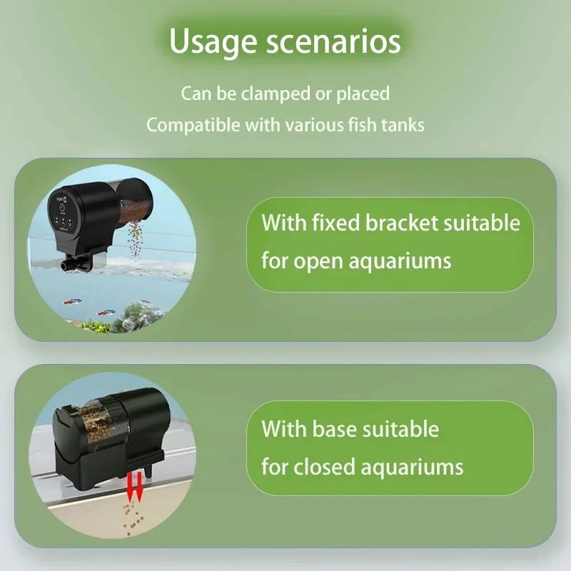 Automatic Fish Feeder with Timer – 100 ml Fish Tank Food Dispenser for Fish & Turtles