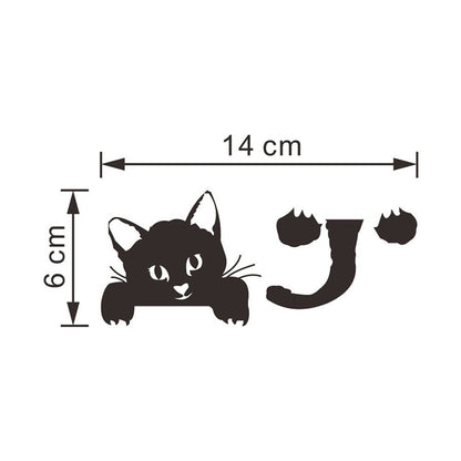 Cute Black Cat Wall Stickers for Light Switch DIY Home Decor Set