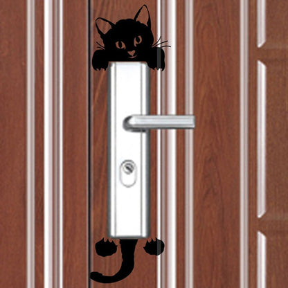 Cute Black Cat Wall Stickers for Light Switch DIY Home Decor Set