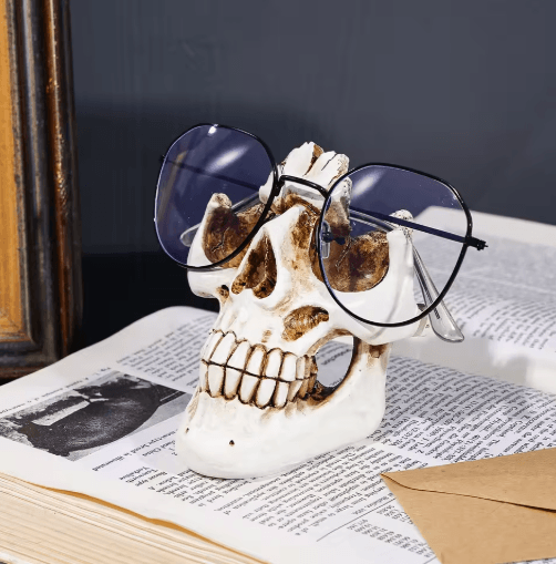 Halloween Skull Resin Glasses Holder Decorative Storage Rack