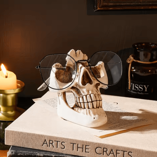 Halloween Skull Resin Glasses Holder Decorative Storage Rack
