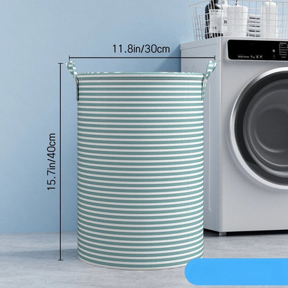 Foldable Striped Laundry Storage Basket