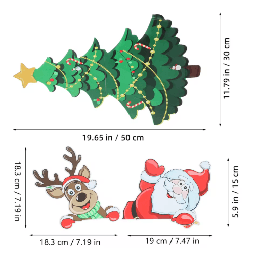 Christmas Tree Magnetic Fridge Magnets Holiday Kitchen & Home Decor Stickers