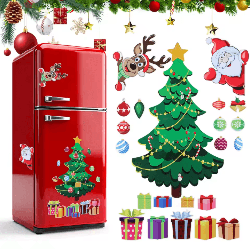 Christmas Tree Magnetic Fridge Magnets Holiday Kitchen & Home Decor Stickers