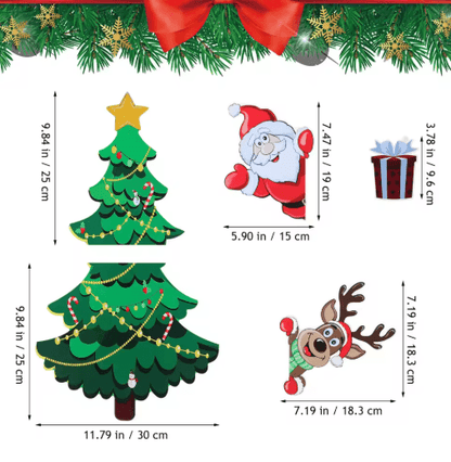 Christmas Tree Refrigerator Magnetic Stickers Small Holiday Magnets for Indoor Decor