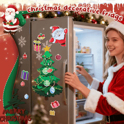 Christmas Tree Refrigerator Magnetic Stickers Small Holiday Magnets for Indoor Decor