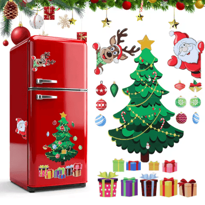 Christmas Tree Refrigerator Magnetic Stickers Small Holiday Magnets for Indoor Decor