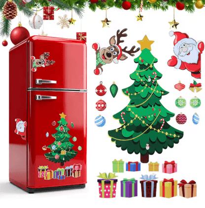 Christmas Tree Refrigerator Magnetic Stickers Small Holiday Magnets for Indoor Decor