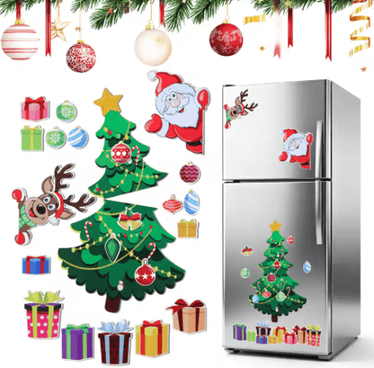 Christmas Tree Refrigerator Magnetic Stickers Small Holiday Magnets for Indoor Decor