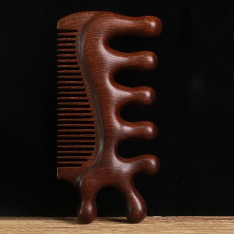 Green Sandalwood Massage Comb – Anti-Static Scalp Meridian Relax Tool