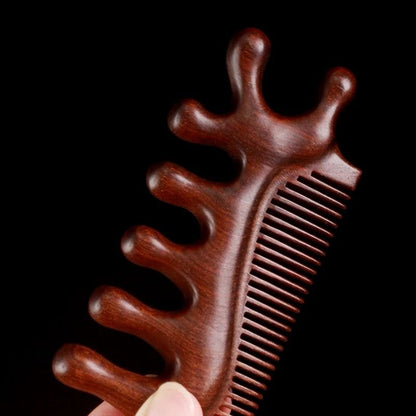 Green Sandalwood Massage Comb – Anti-Static Scalp Meridian Relax Tool