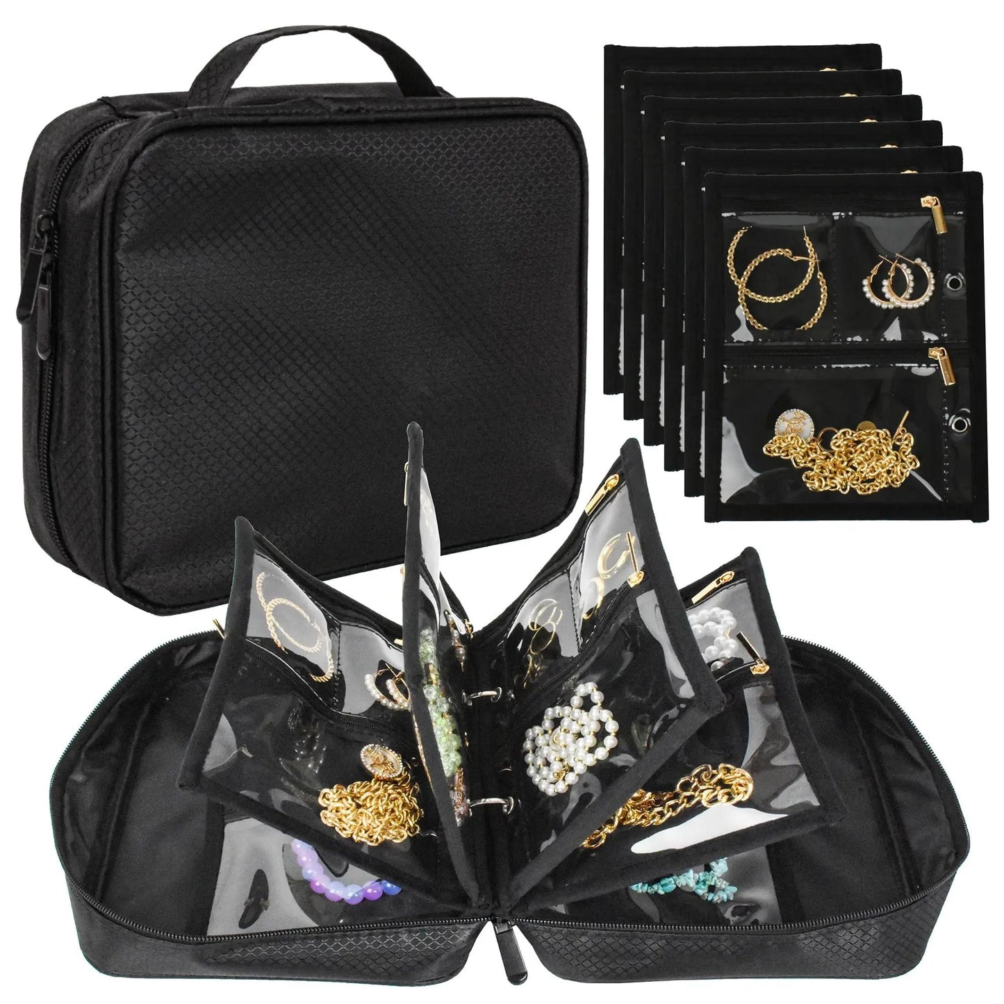 Travel Jewelry Organizer Book Compact Jewelry Storage Case