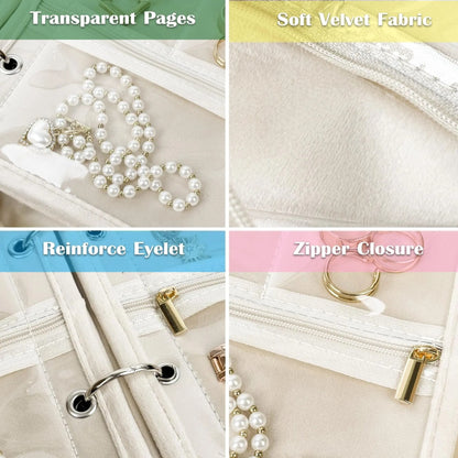 Travel Jewelry Organizer Book Compact Jewelry Storage Case