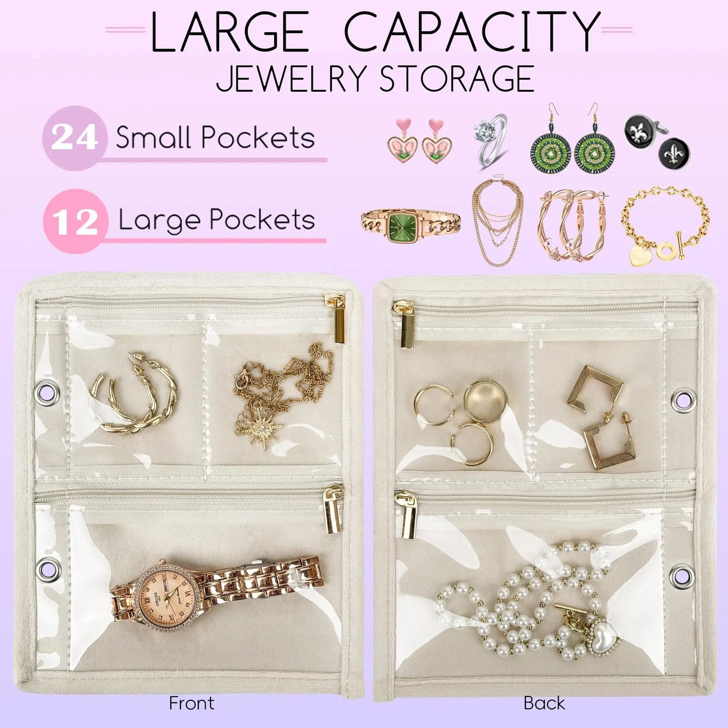 Travel Jewelry Organizer Book Compact Jewelry Storage Case