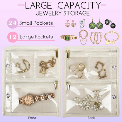 Travel Jewelry Organizer Book Compact Jewelry Storage Case