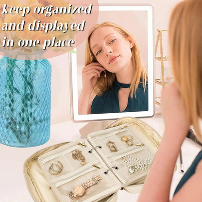 Travel Jewelry Organizer Book Compact Jewelry Storage Case
