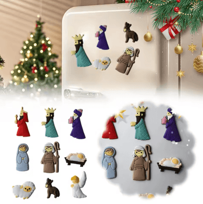 9-Piece Jesus Christian Fridge Magnets Set – Religious Christmas Decor for Kitchen & Home