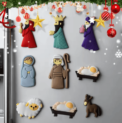 9-Piece Jesus Christian Fridge Magnets Set – Religious Christmas Decor for Kitchen & Home