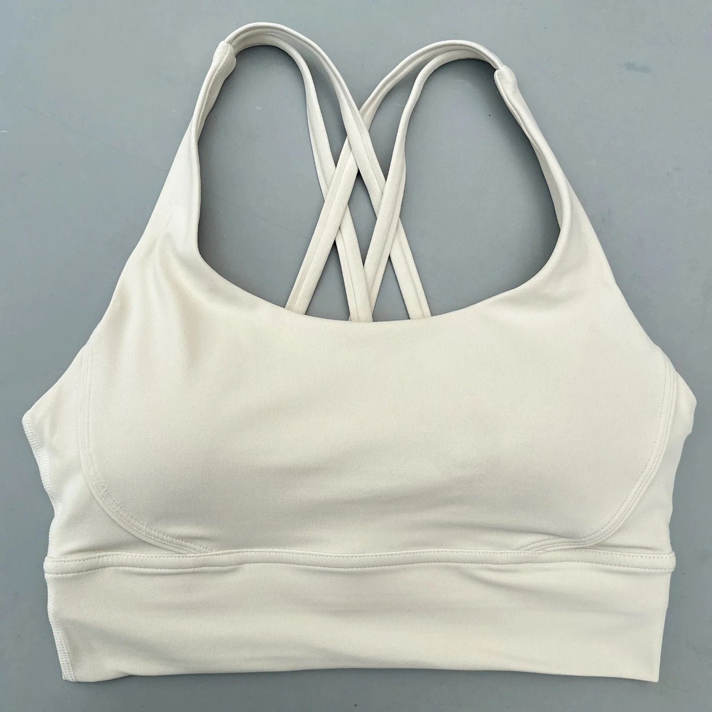 Solid Color Fitness Sport Bra Cross Back High Strength Comprehensive Training Top