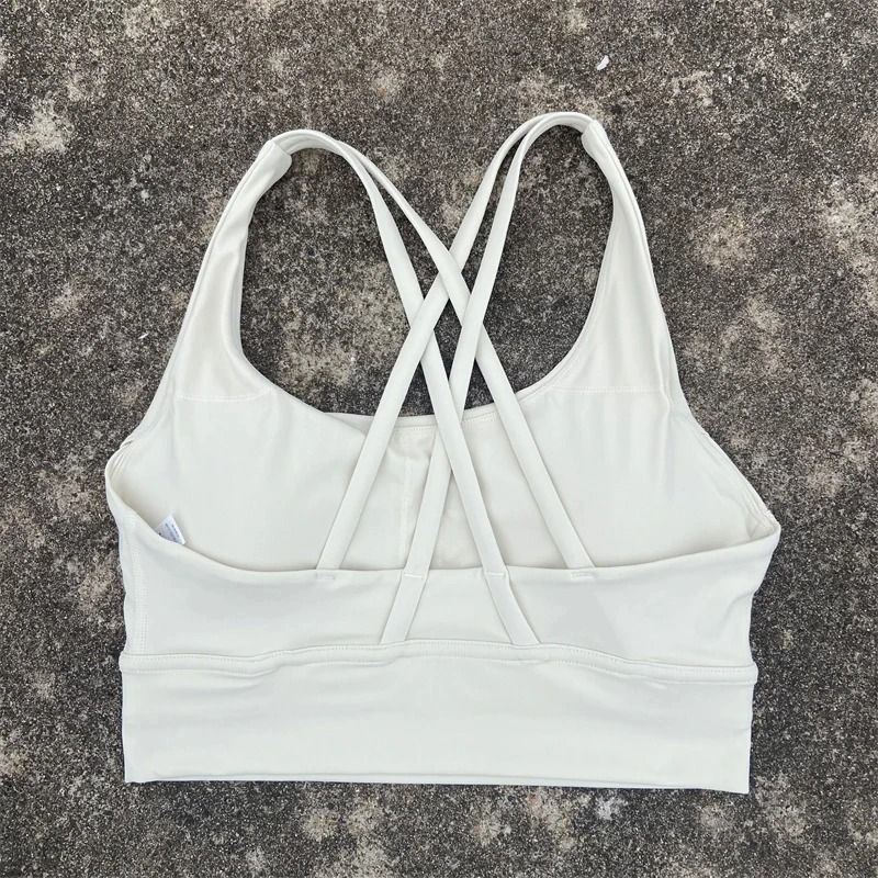 Solid Color Fitness Sport Bra Cross Back High Strength Comprehensive Training Top