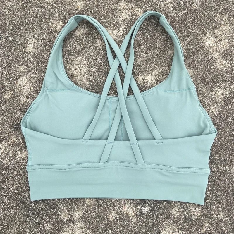 Solid Color Fitness Sport Bra Cross Back High Strength Comprehensive Training Top