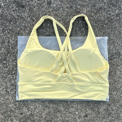 Solid Color Fitness Sport Bra Cross Back High Strength Comprehensive Training Top
