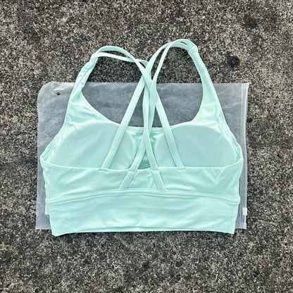 Solid Color Fitness Sport Bra Cross Back High Strength Comprehensive Training Top