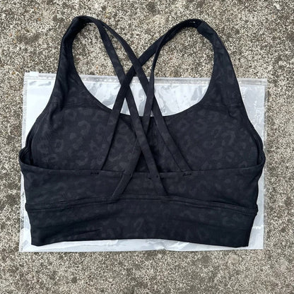 Solid Color Fitness Sport Bra Cross Back High Strength Comprehensive Training Top