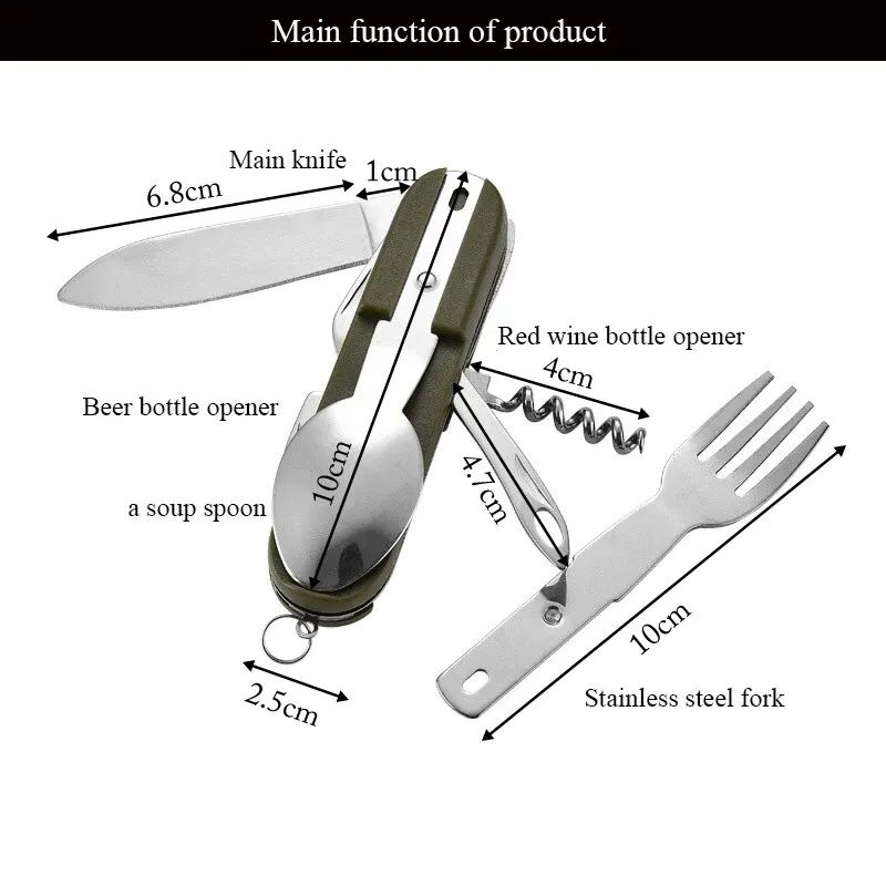 TrailMate 7-in-1 Stainless Steel Camping Utensil Set