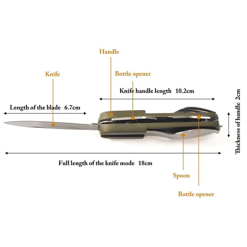TrailMate 7-in-1 Stainless Steel Camping Utensil Set