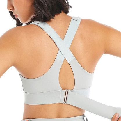 Womens Front Zipper Shockproof Sports Bra Plus Size Adjustable Yoga Vest