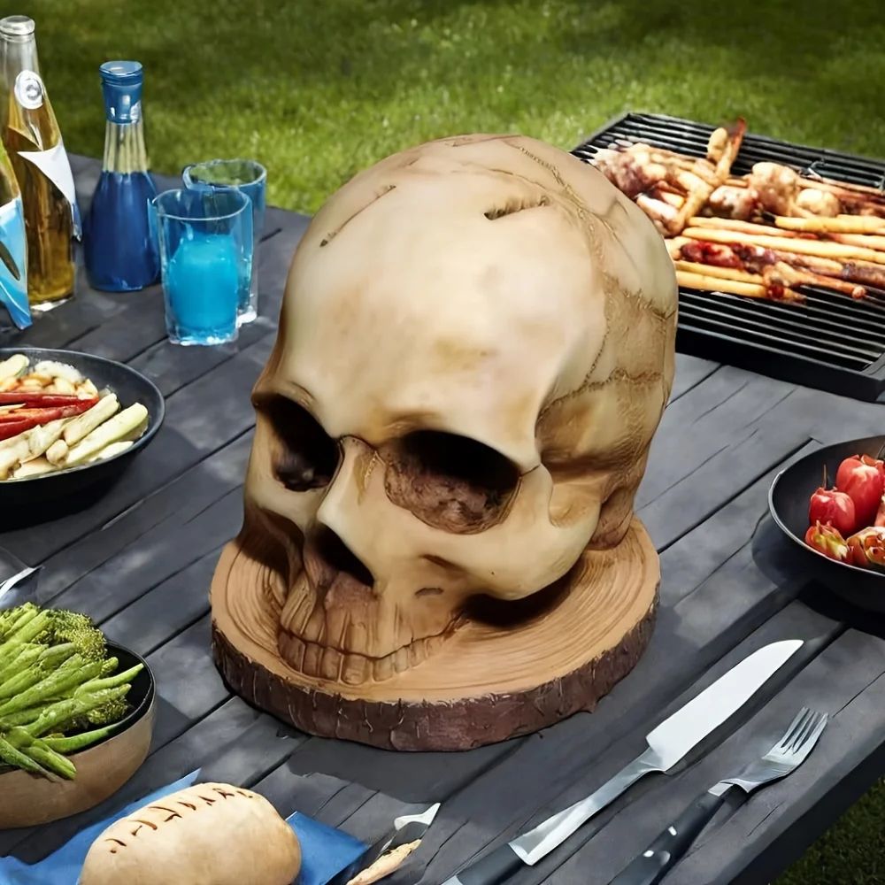 Skull Skeleton Kitchen Knife Holder Stand