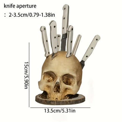 Skull Skeleton Kitchen Knife Holder Stand