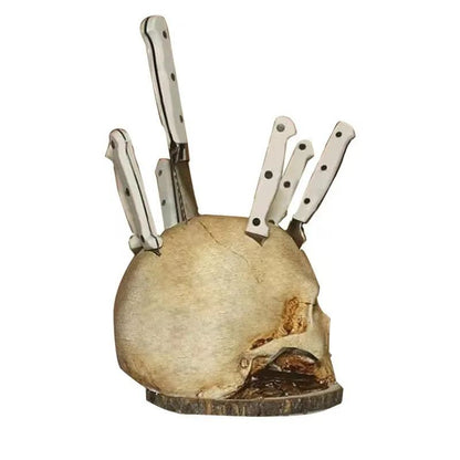 Skull Skeleton Kitchen Knife Holder Stand