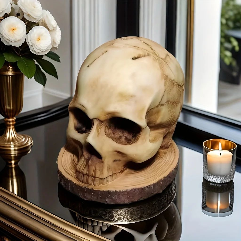 Skull Skeleton Kitchen Knife Holder Stand