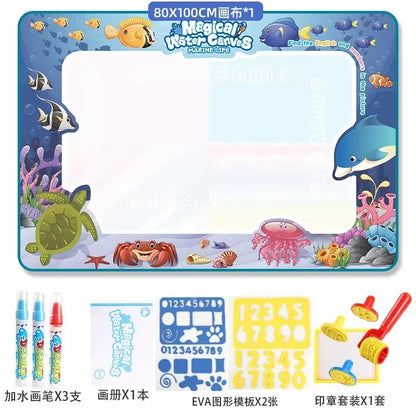 Montessori Magic Water Drawing Mat 39.37x31.50in With Reusable Water Pen