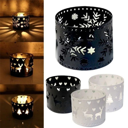 Vintage Snowflake Deer Candle Holder – Elegant Christmas candle holder for Festive Table Decor