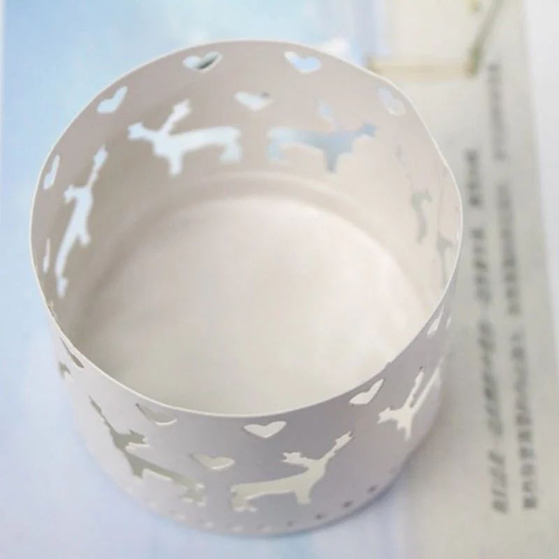 Vintage Snowflake Deer Candle Holder – Elegant Christmas candle holder for Festive Table Decor